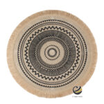 Carpeta (Plato Base) P352-CAL Champagne/Negro 35 cm. (Lino/Yute)