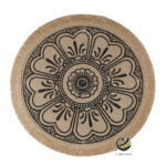 Carpeta (Plato Base) P353-VAD Champagne/Negro 35 cm. (Lino/Yute)