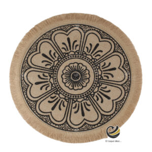 Carpeta (Plato Base) P353-VAD Champagne/Negro 35 cm. (Lino/Yute)