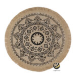 Carpeta (Plato Base) P354-UDA Champagne/Negro 35 cm. (Lino/Yute)