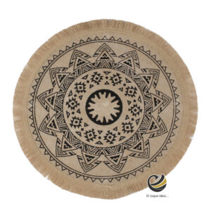 Carpeta (Plato Base) P354-UDA Champagne/Negro 35 cm. (Lino/Yute)