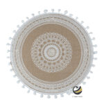 Carpeta (Plato Base) P355-BHU Champagne/Blanco 35 cm. (Lino/Yute)