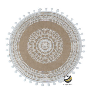 Carpeta (Plato Base) P355-BHU Champagne/Blanco 35 cm. (Lino/Yute)