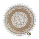 Carpeta (Plato Base) P356-BIK Champagne/Blanco 35 cm. (Lino/Yute)