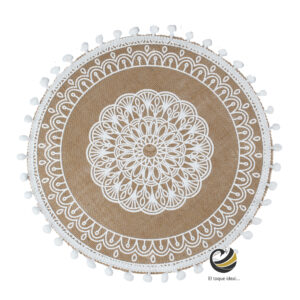 Carpeta (Plato Base) P356-BIK Champagne/Blanco 35 cm. (Lino/Yute)