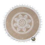 Carpeta (Plato Base) P357-NAG Champagne/Blanco 35 cm. (Lino/Yute)