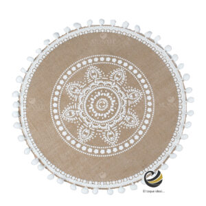 Carpeta (Plato Base) P357-NAG Champagne/Blanco 35 cm. (Lino/Yute)