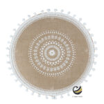 Carpeta (Plato Base) P358-HAM Champagne/Blanco 35 cm. (Lino/Yute)