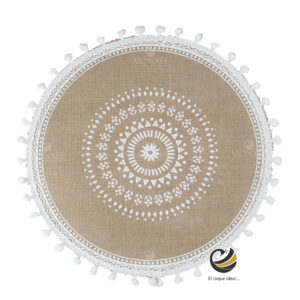 Carpeta (Plato Base) P358-HAM Champagne/Blanco 35 cm. (Lino/Yute)