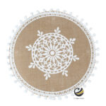 Carpeta (Plato Base) P359-JUN Champagne/Blanco 35 cm. (Lino/Yute)
