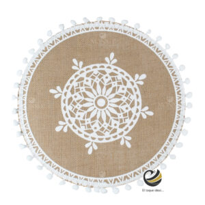 Carpeta (Plato Base) P359-JUN Champagne/Blanco 35 cm. (Lino/Yute)