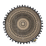 Carpeta (Plato Base) P360-NAS Natural/Negro 35 cm. (Lino/Yute)