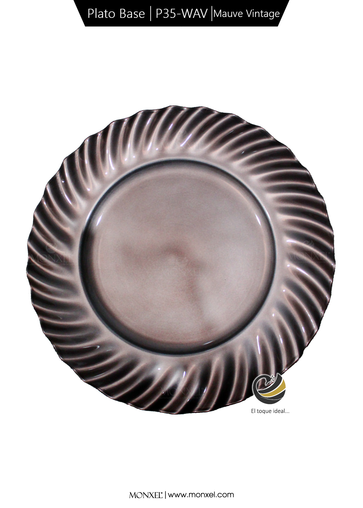 Plato Base P35-WAV Mauve Vintage 33 cm. (Polipropileno)