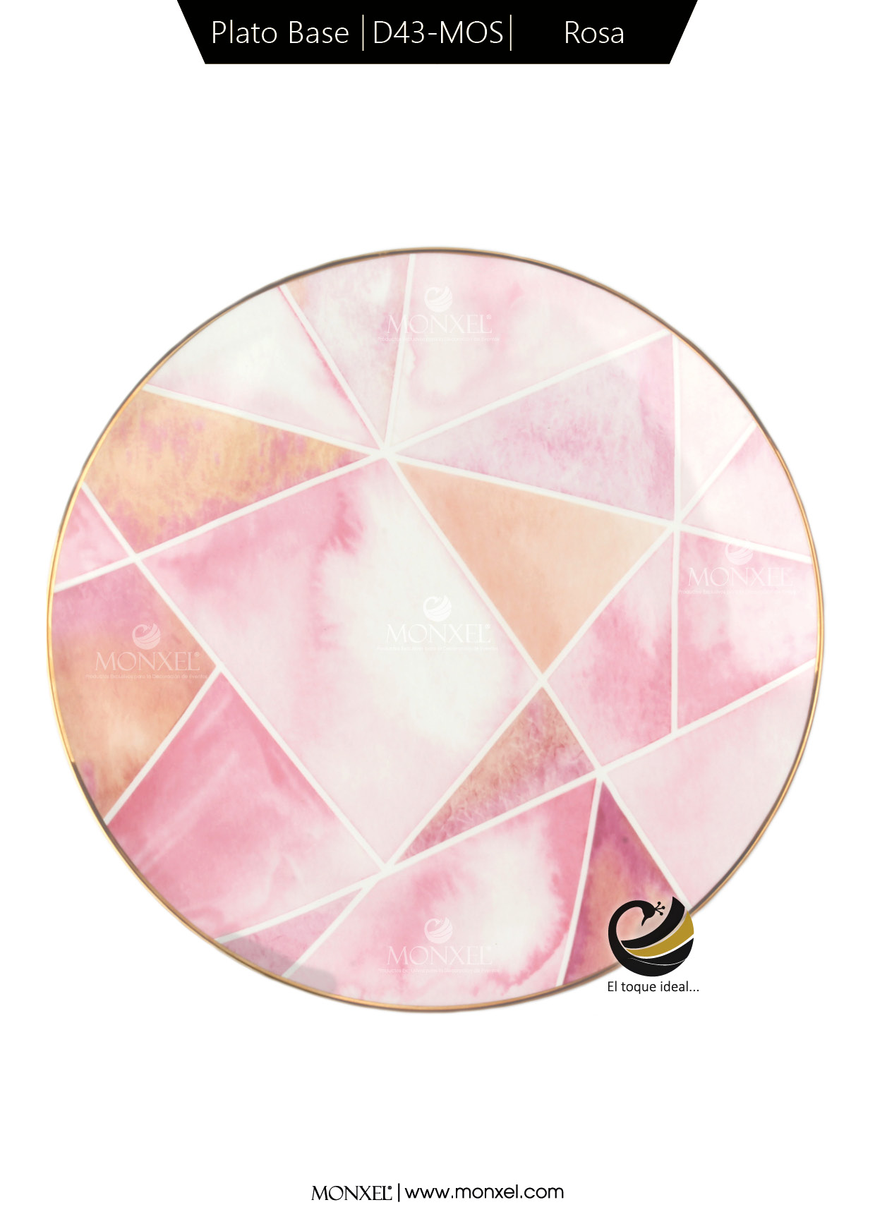 Plato Base D43-MOS Rosa 30.5 cm (Porcelana)