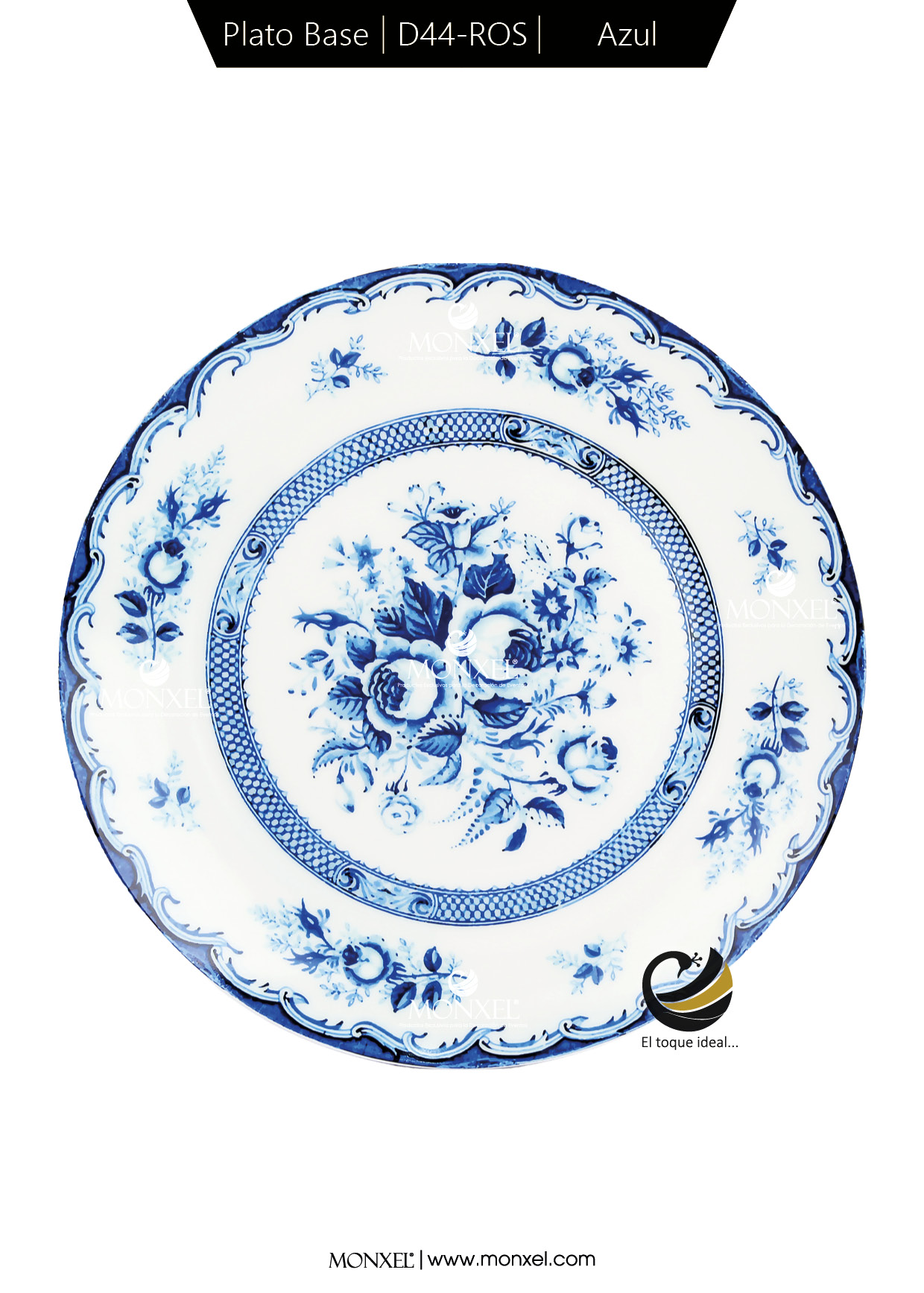 Plato Base D44-ROS Azul 30.5 cm (Porcelana)