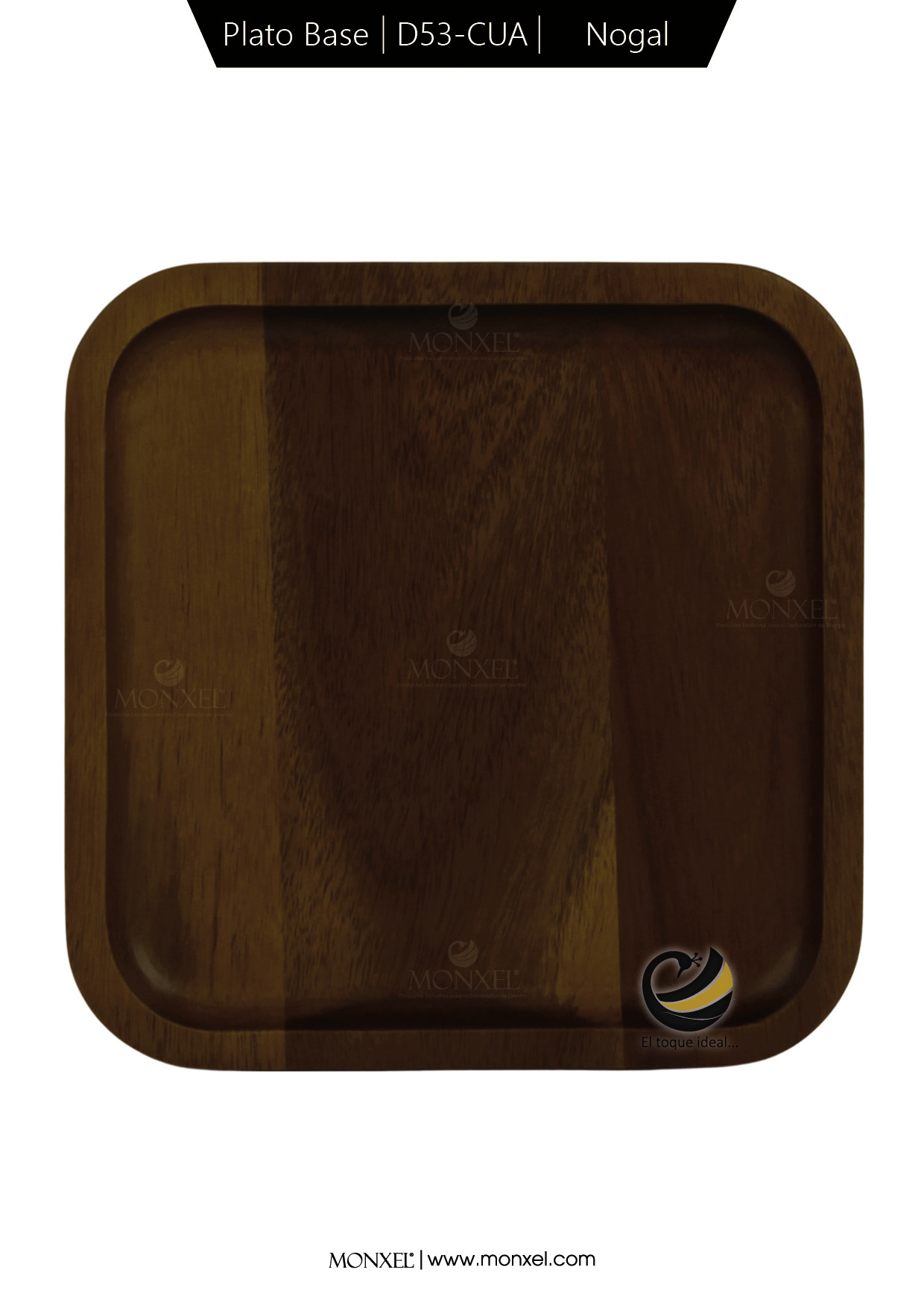 Plato Base D53-CUA Nogal 32x32 cm (Madera)