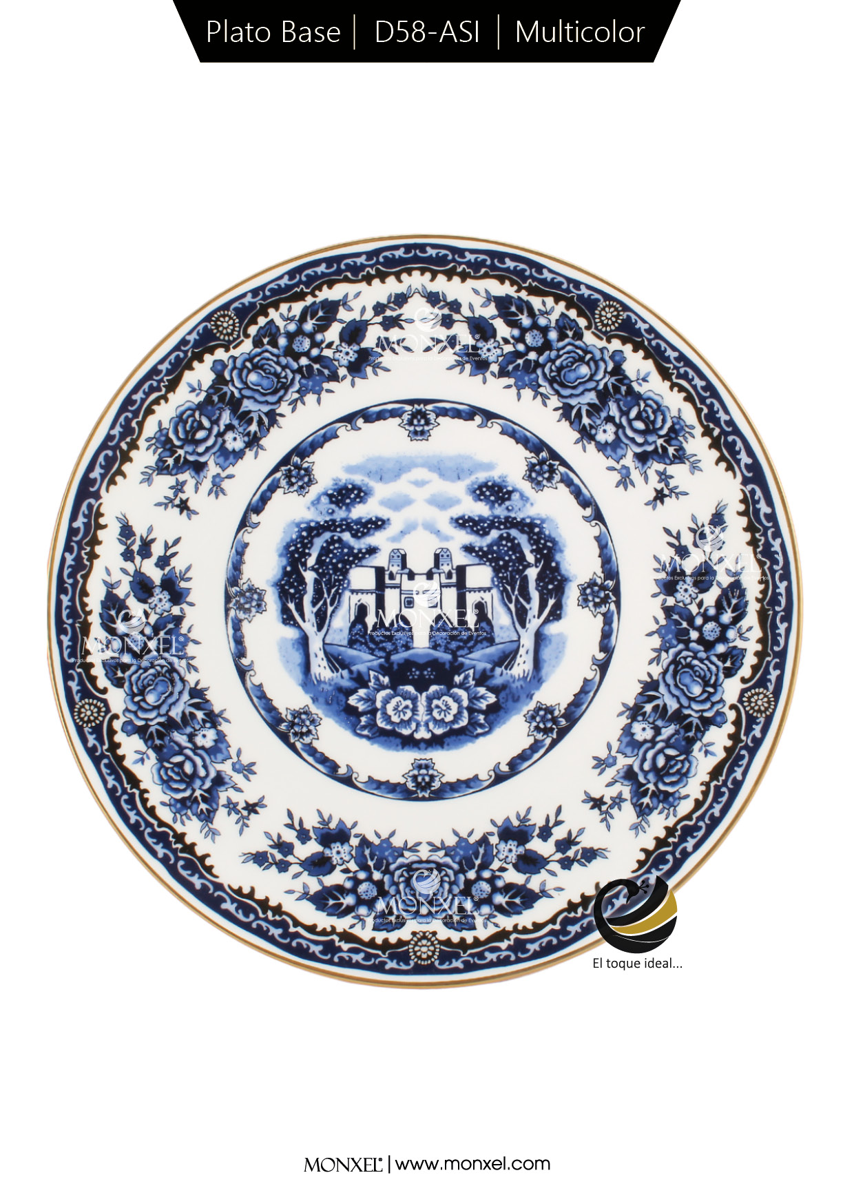 Plato Base D58-ASI Multicolor 30.5 cm (Porcelana)