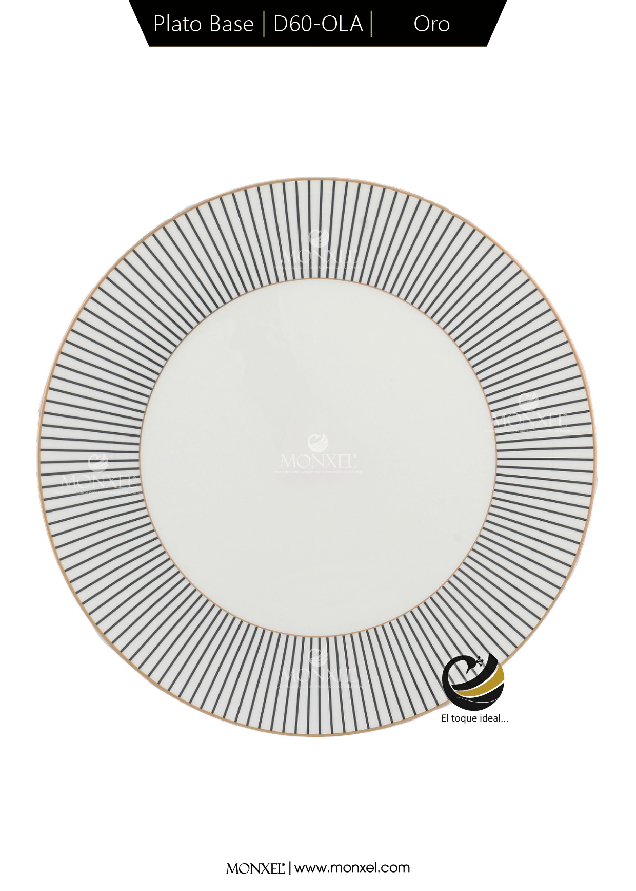 Plato Base D60-OLA Oro 30.5 cm (Porcelana)