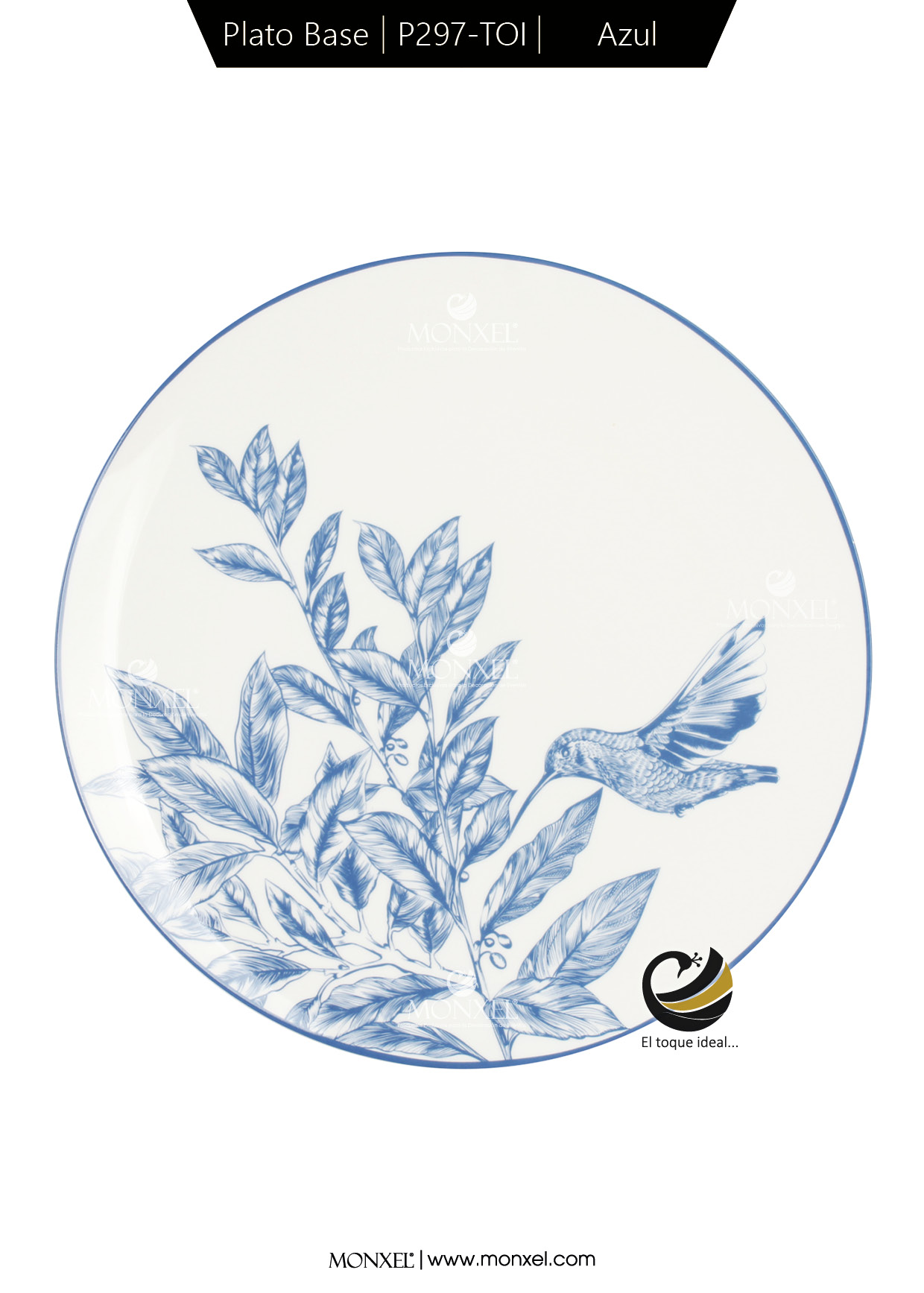 Plato Base P297-TOI Azul 30.5 cm (Porcelana)