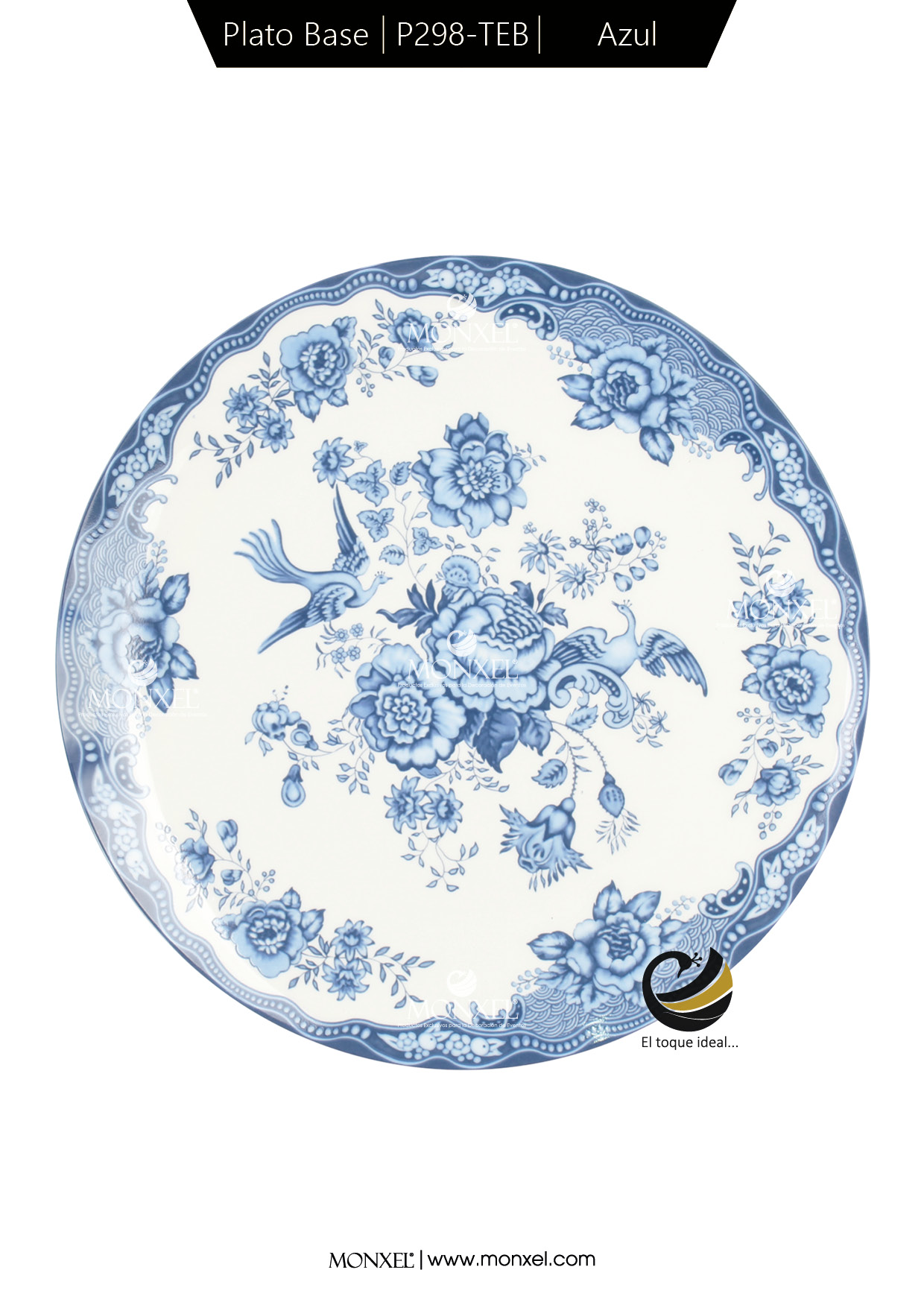Plato Base P298-TEB Azul 30.5 cm (Porcelana)