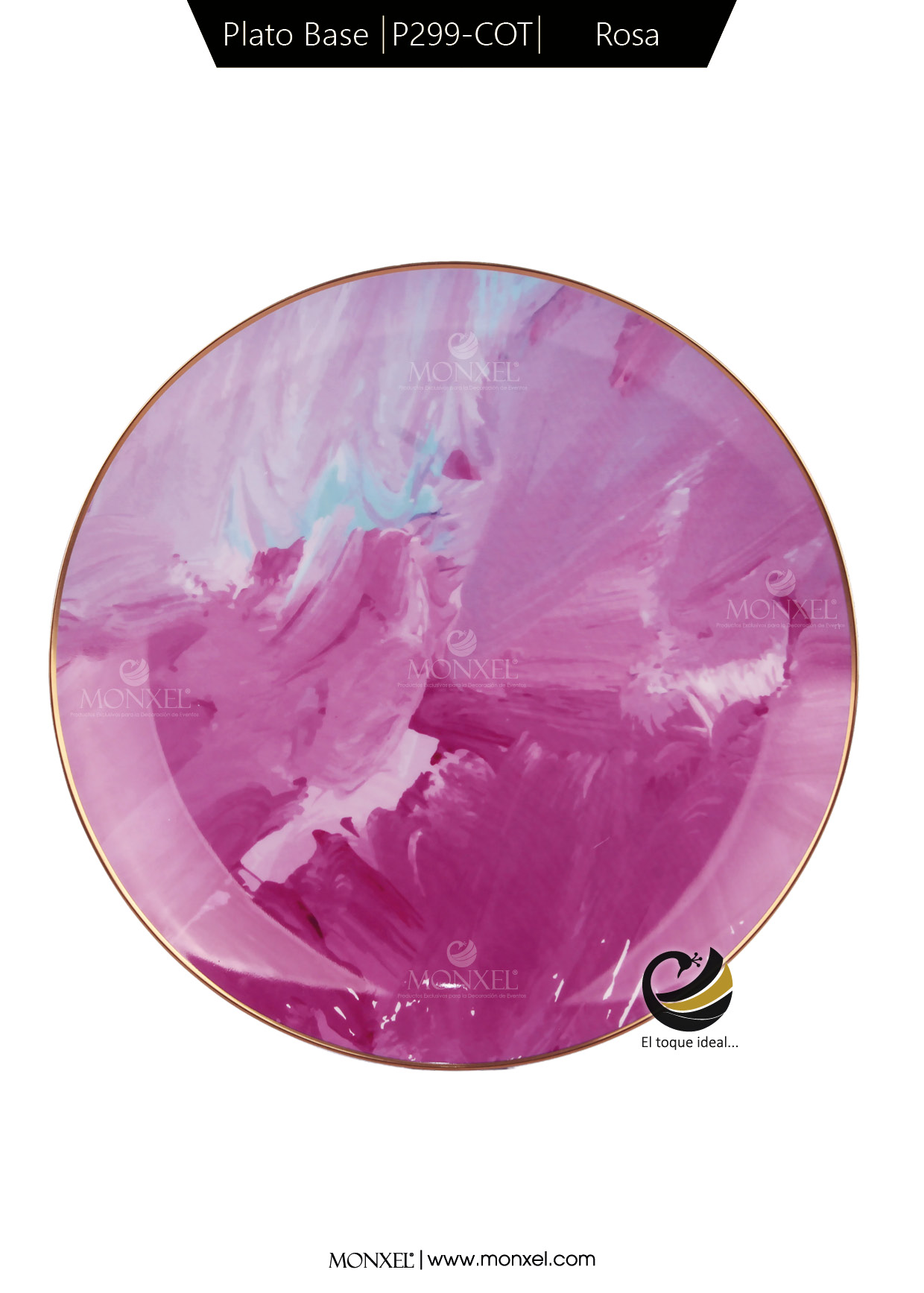 Plato Base P299-COT Rosa 30 cm (Porcelana)