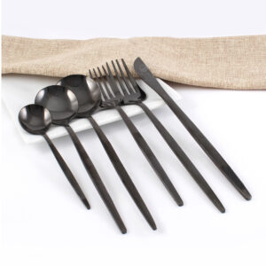 Cubiertos C30-XIA Negro Set 6pz (Acero Inoxidable)