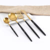 Cubiertos C30-XIA Oro/Negro Set 4pz (Acero Inoxidable)