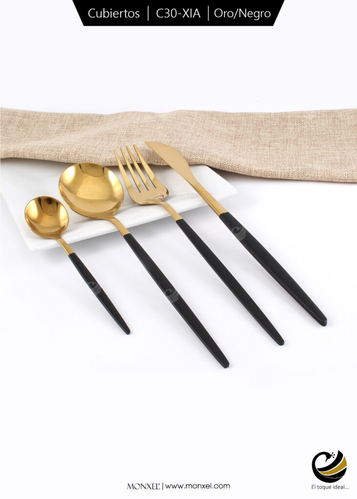 Obtén el mejor precio ¡contáctanos!
Set 4pz (Cuchillo, Tenedor, Cuchara sopa, Cuchara postre)
Material: Acero Inoxidable 410
Color: Oro/Negro
Pintura: Recubrimiento PVD a base de vapor con pulido de espejo.
Nota: Las imágenes mostradas en está página pueden tener algún cambio con el producto físico, debido a los diferentes dispositivos en que se vean, así como a los nuevos lotes de llegada de cada producto.
Los precios y disponibilidad mostrados en está página son sujetos a cambios sin previo aviso