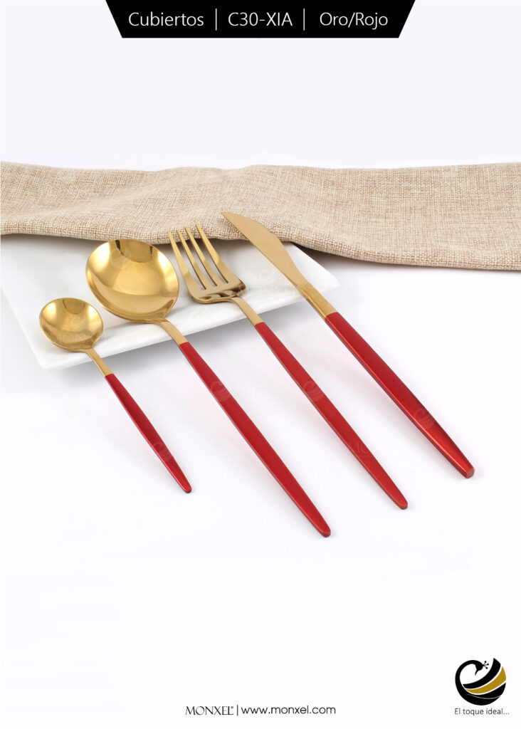 Obtén el mejor precio ¡contáctanos!
Set 4pz (Cuchillo, Tenedor, Cuchara sopa, Cuchara postre)
Material: Acero Inoxidable 410
Color: Oro/Rojo
Pintura: Recubrimiento PVD a base de vapor con pulido de espejo.
Nota: Las imágenes mostradas en está página pueden tener algún cambio con el producto físico, debido a los diferentes dispositivos en que se vean, así como a los nuevos lotes de llegada de cada producto.
Los precios y disponibilidad mostrados en está página son sujetos a cambios sin previo aviso