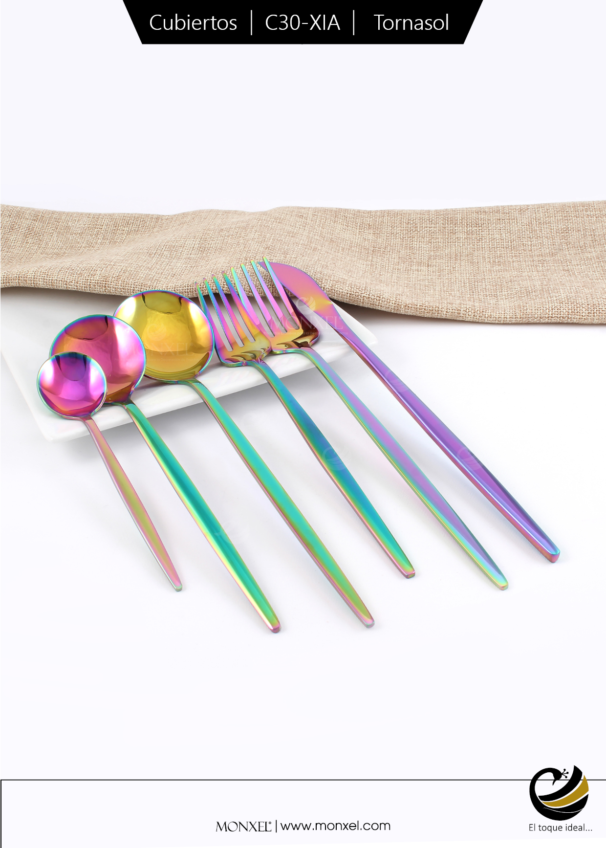 Cubiertos C30-XIA Tornasol Set 6pz (Acero Inoxidable)