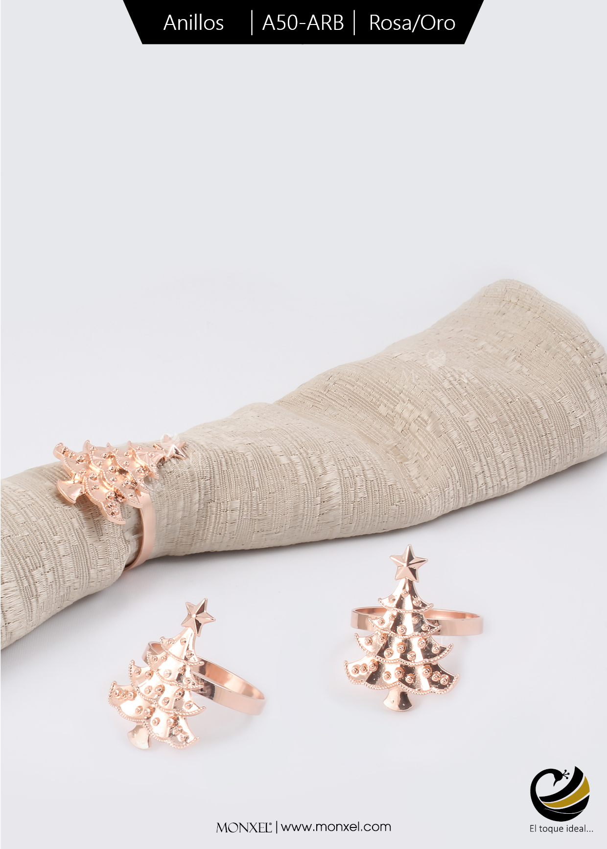 Anillos A50-ARB Rosa Oro (Acero Inoxidable)
