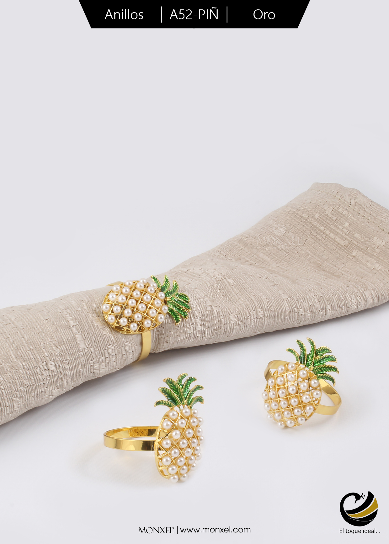 Anillos A52-PIÑ Oro (Acero Inoxidable)
