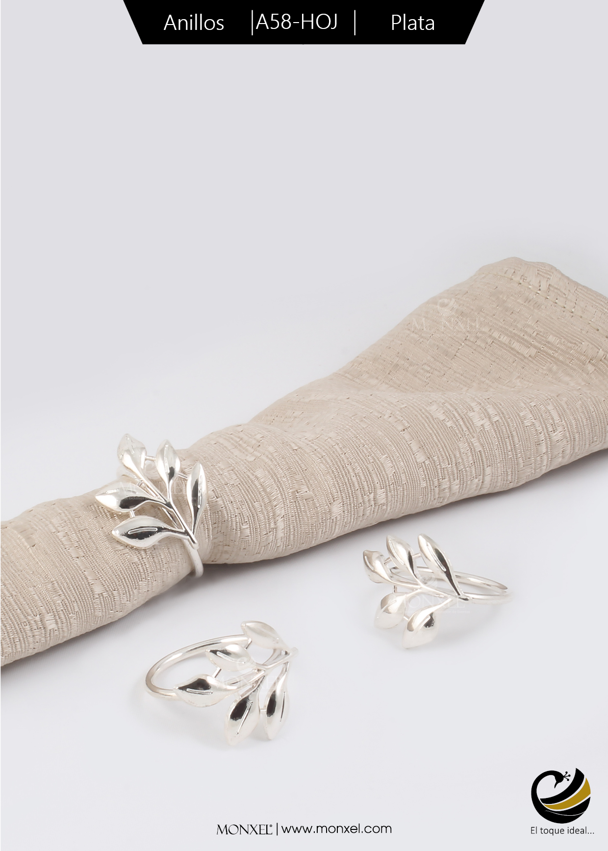 Anillos A58-HOJ Plata (Acero Inoxidable)