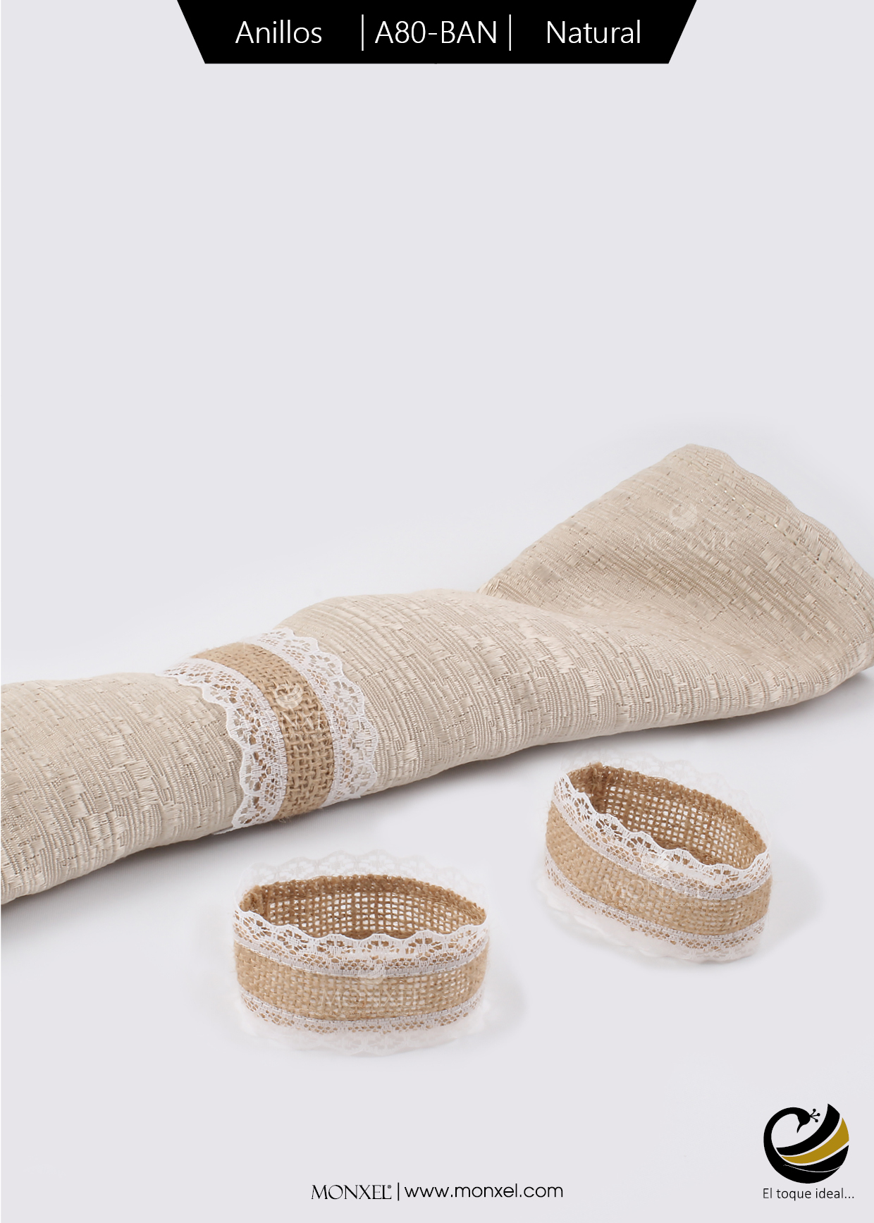 Anillos A80-BAN Natural (Lino/Yute)