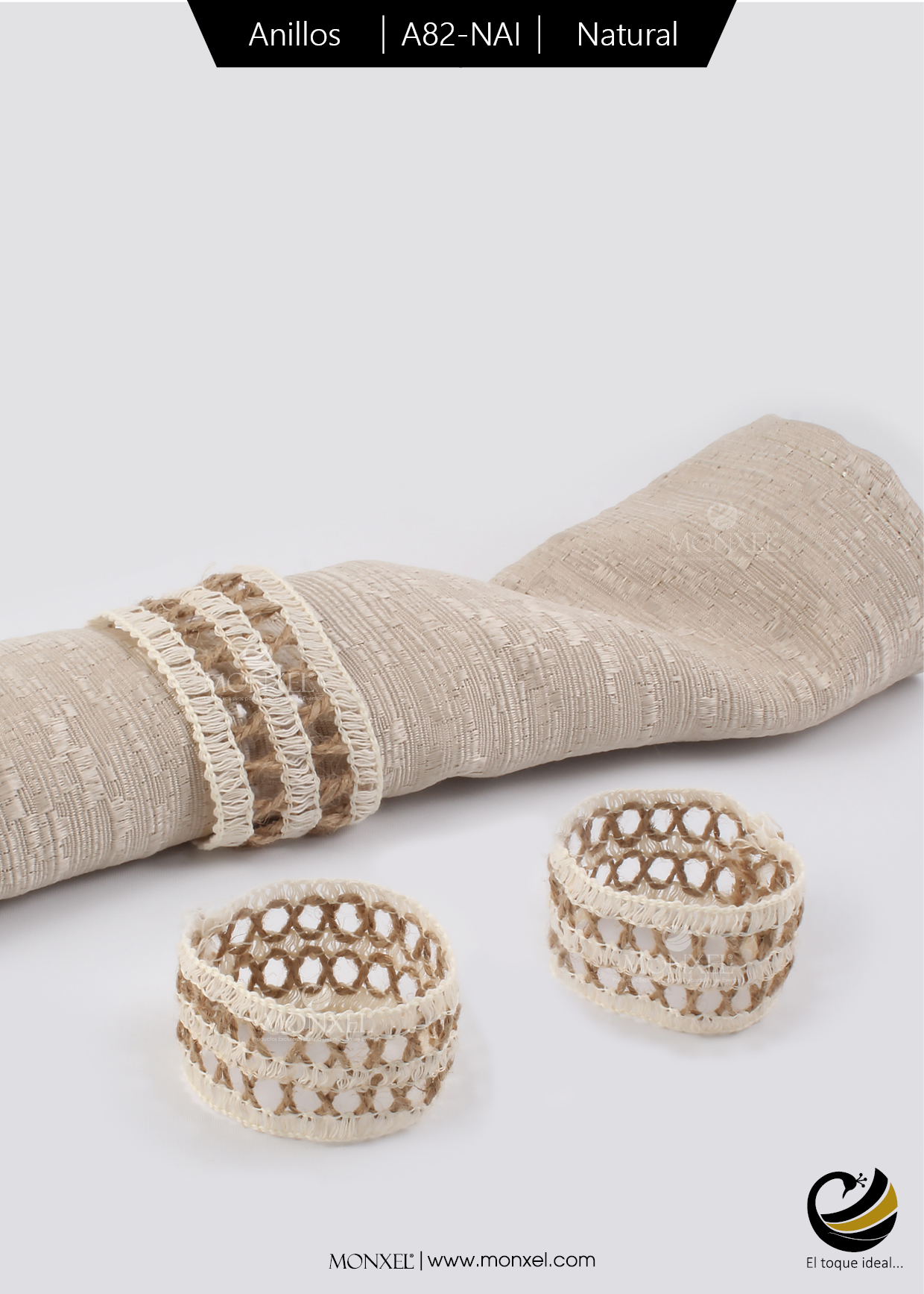 Anillos A82-NAI Natural (Lino/Yute)