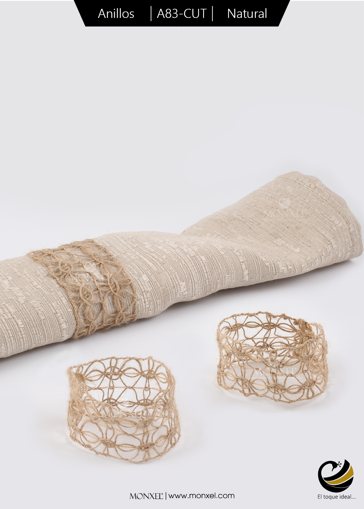 Anillos A83-CUT Natural (Lino/Yute)