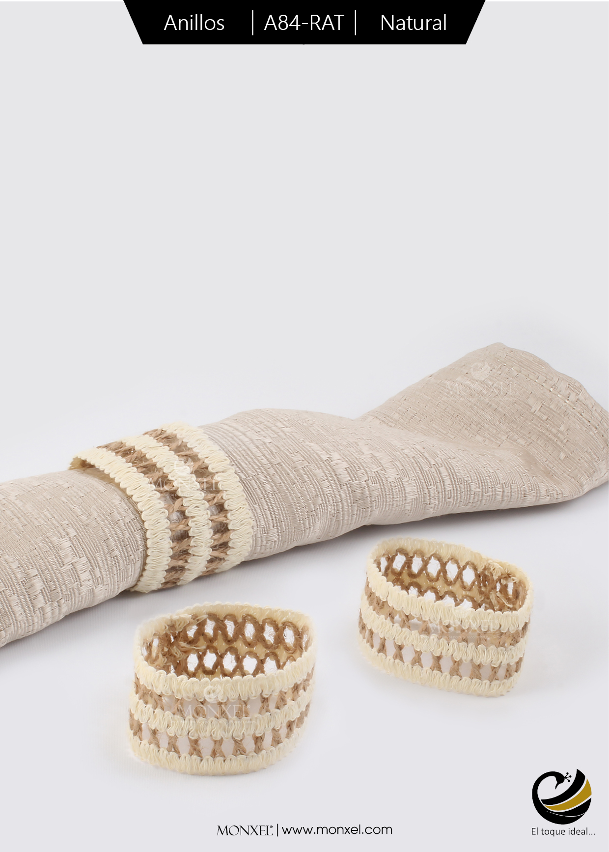 Anillos A84-RAT Natural (Lino/Yute)