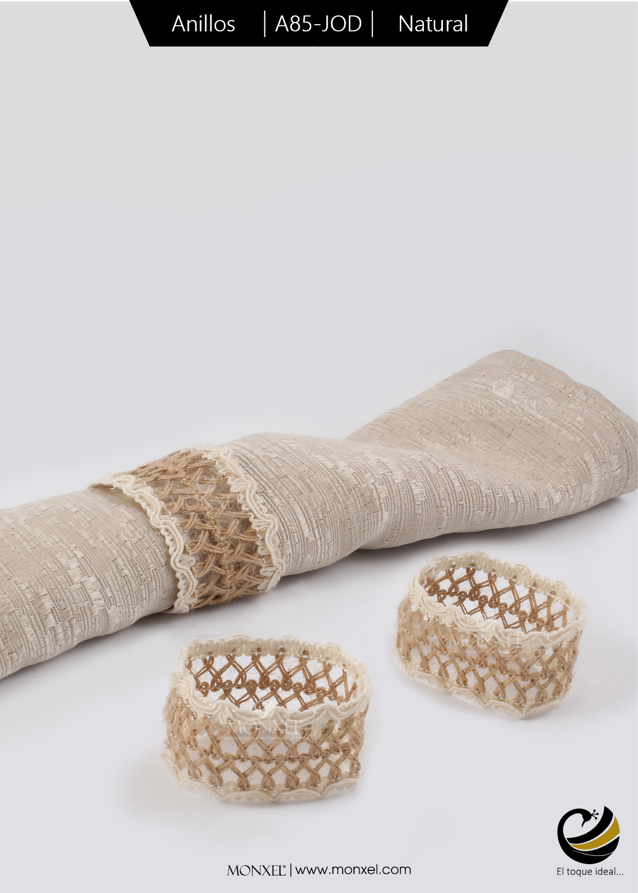 Anillos A85-JOD Natural (Lino/Yute)