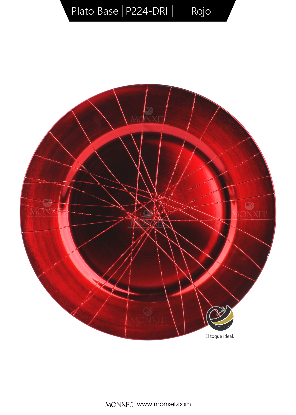 Plato Base P224-DRI Rojo 35 cm. (Polipropileno)