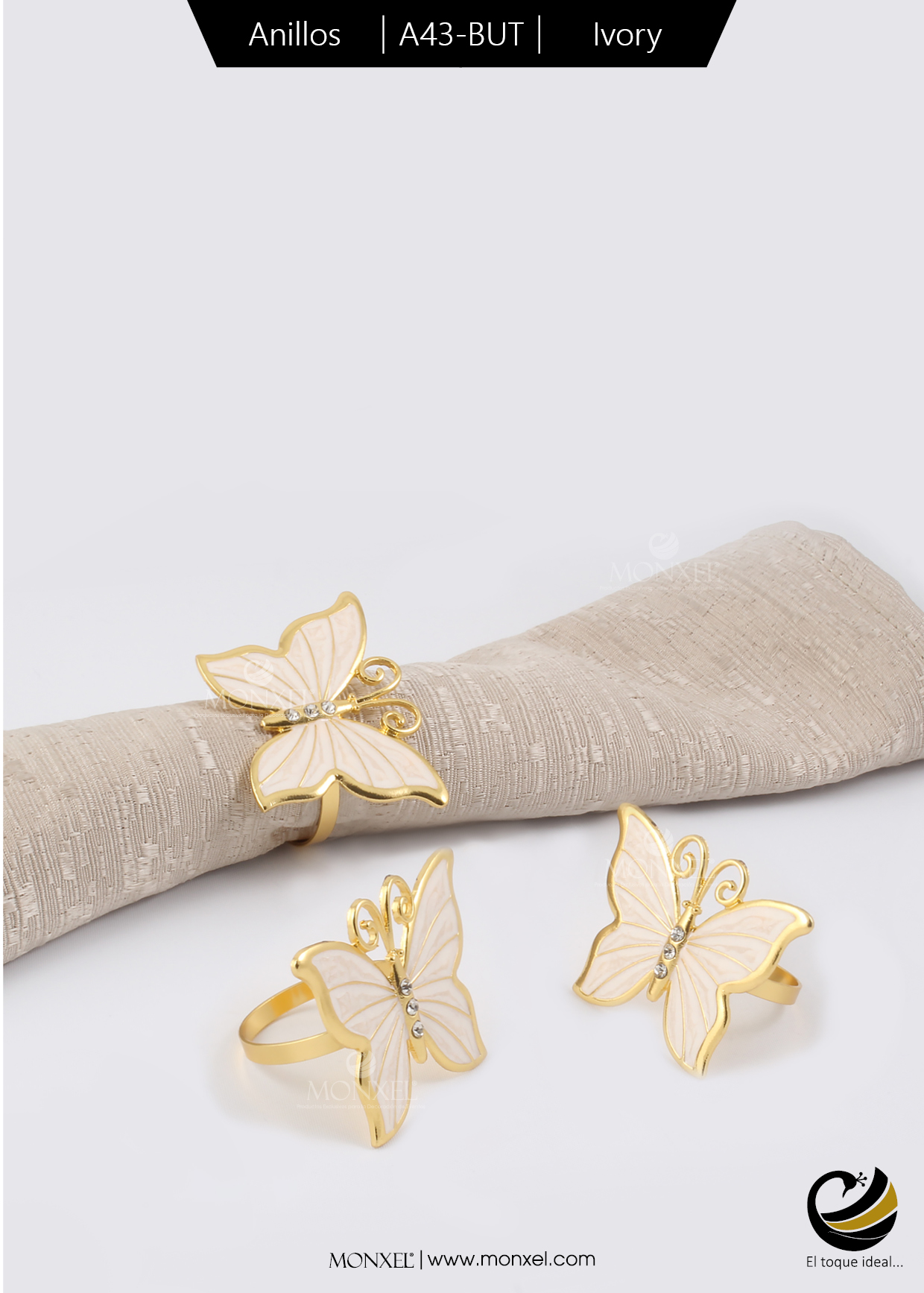 Anillos A43-BUT Ivory (Acero Inoxidable)