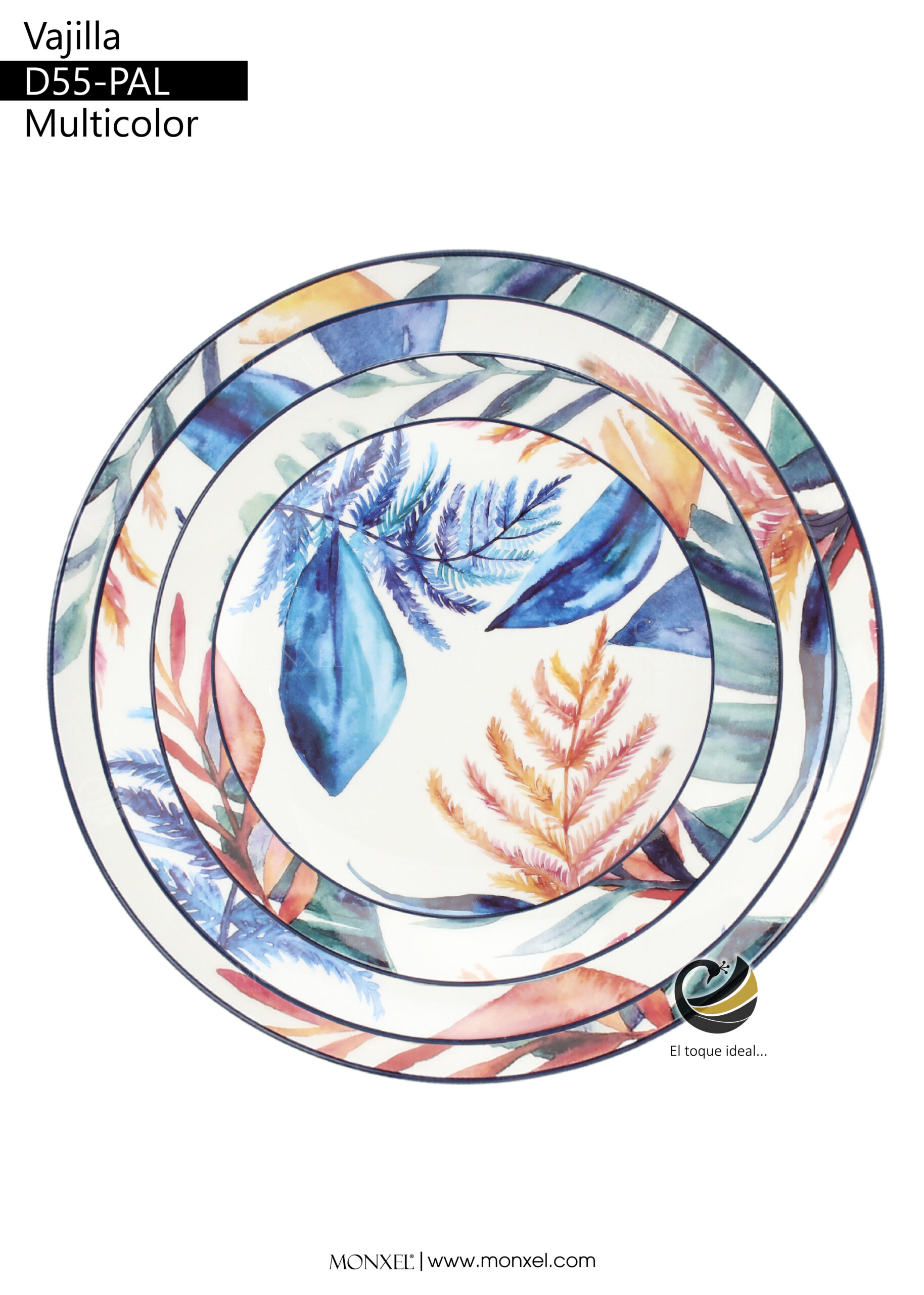 Vajilla D55-PAL Multicolor (Porcelana)
