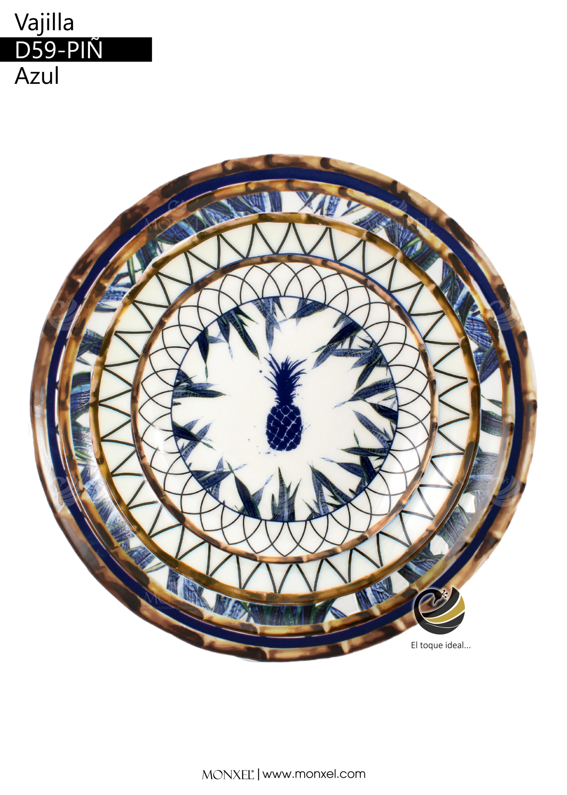 Vajilla D59-PIÑ Azul (Porcelana)