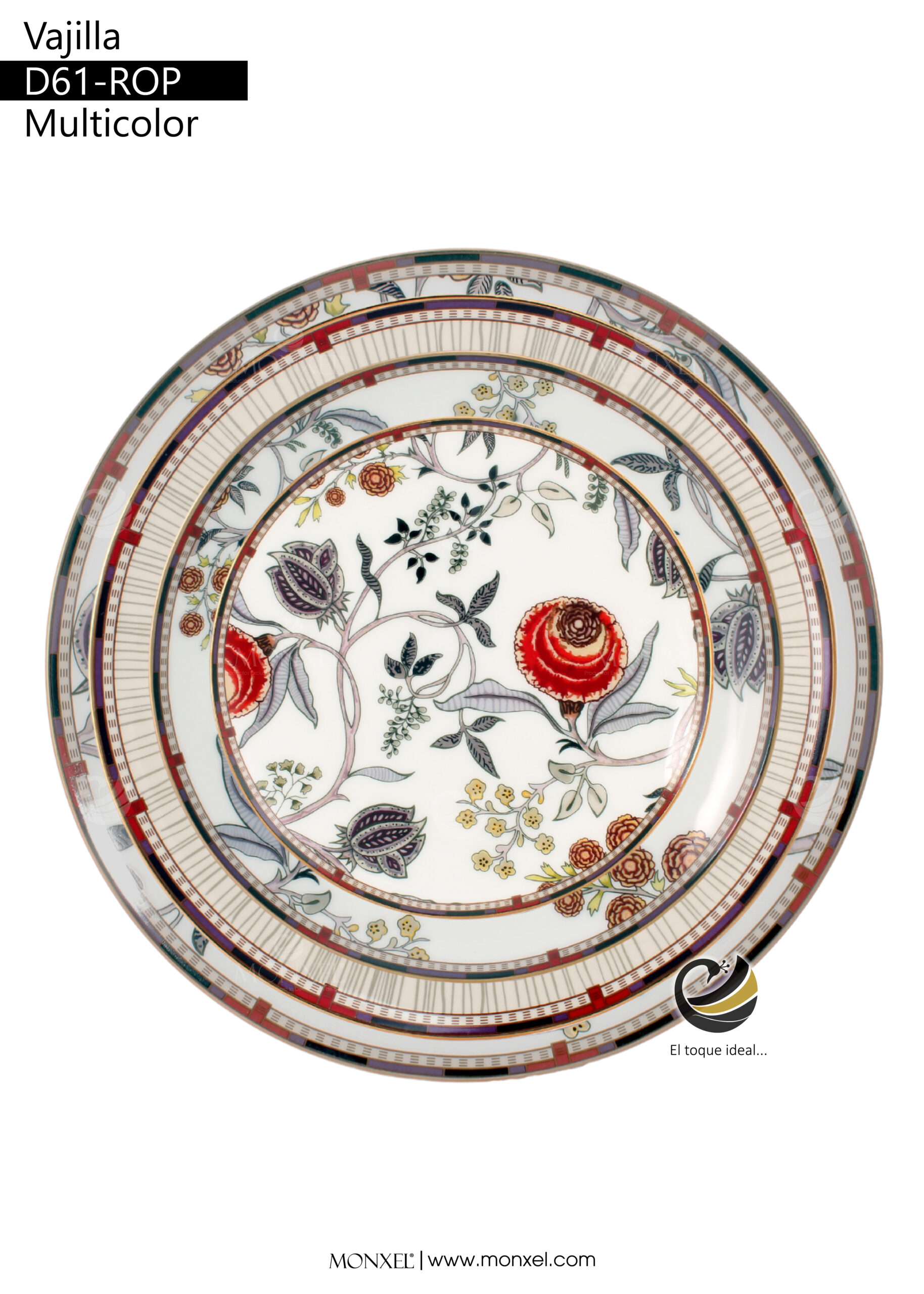 Vajilla D61-ROP Multicolor (Porcelana)