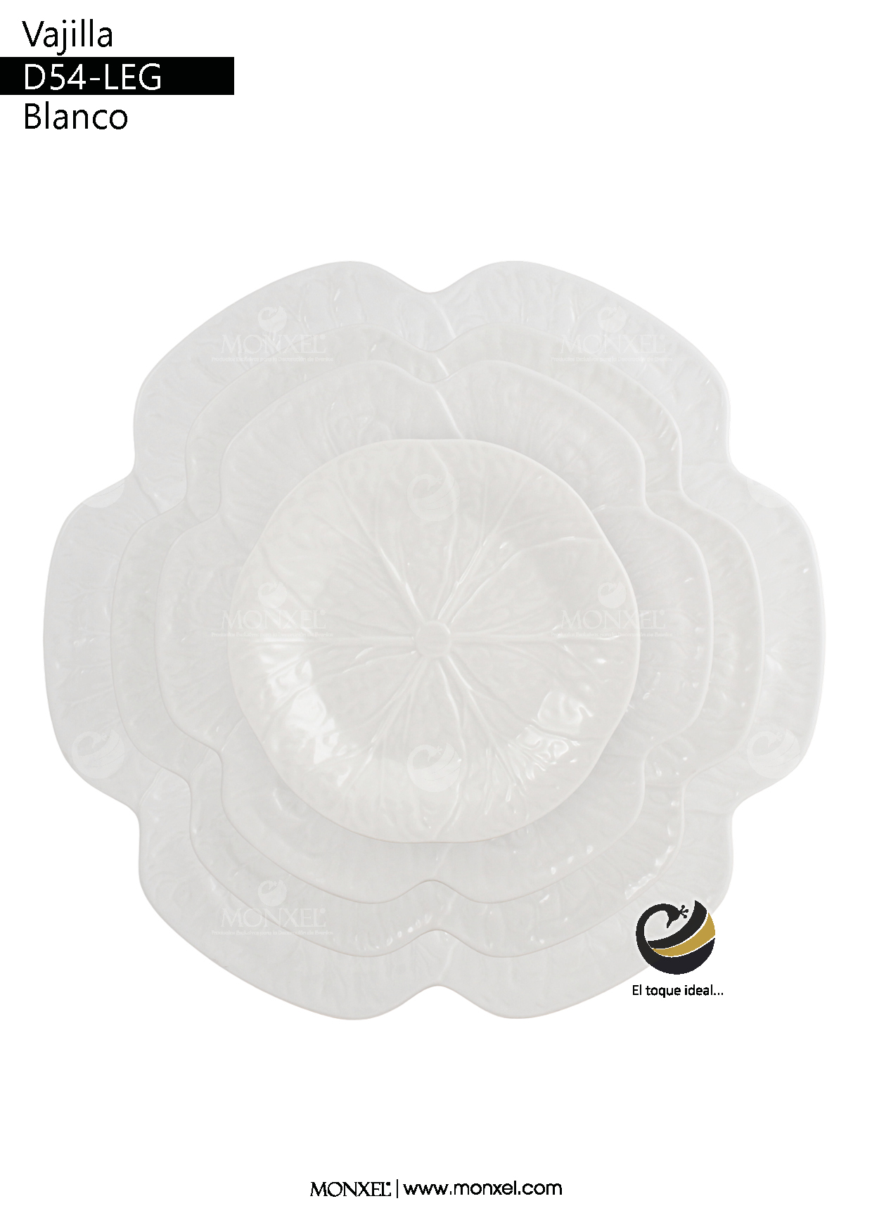 Vajilla D54-LEC Blanco (Porcelana)