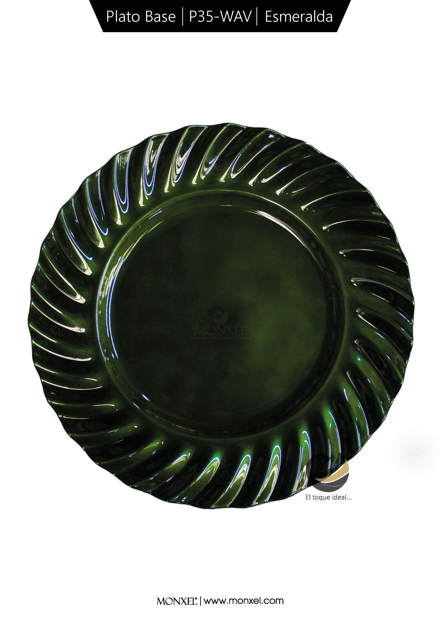 Plato Base P35-WAV Esmeralda 33 cm. (Polipropileno)