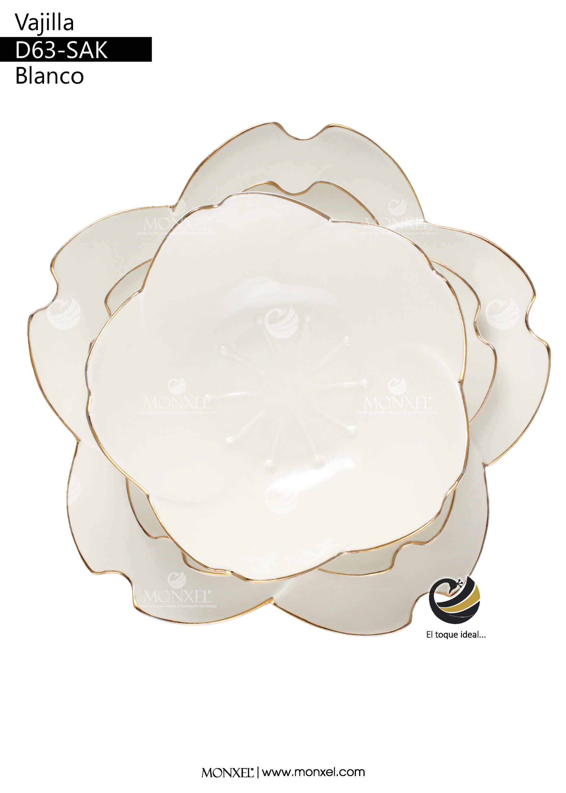 Vajilla D63-SAK Blanco (Porcelana)