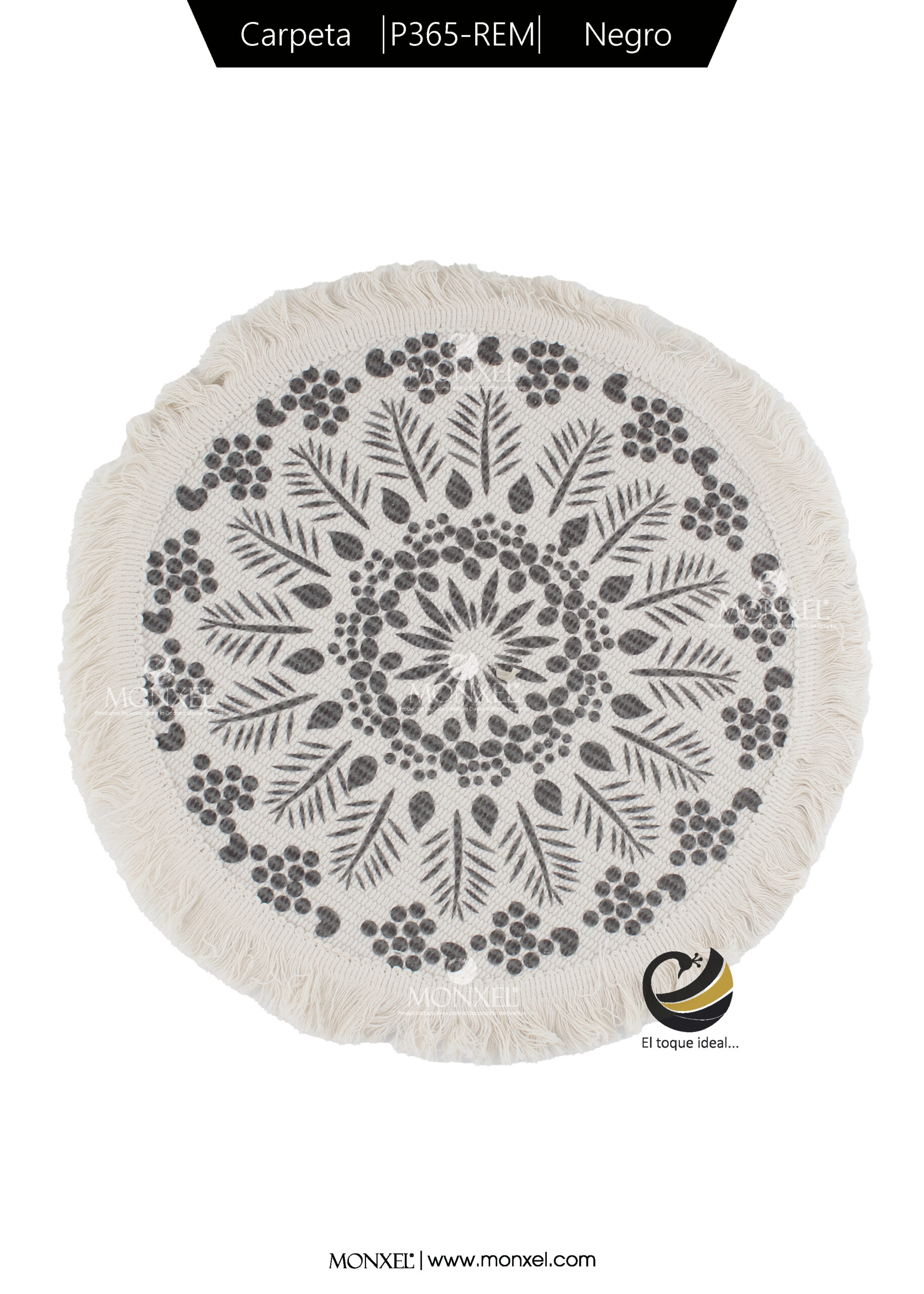 Carpeta (Plato Base) P365-REM Negro 33 cm. (Algodón)