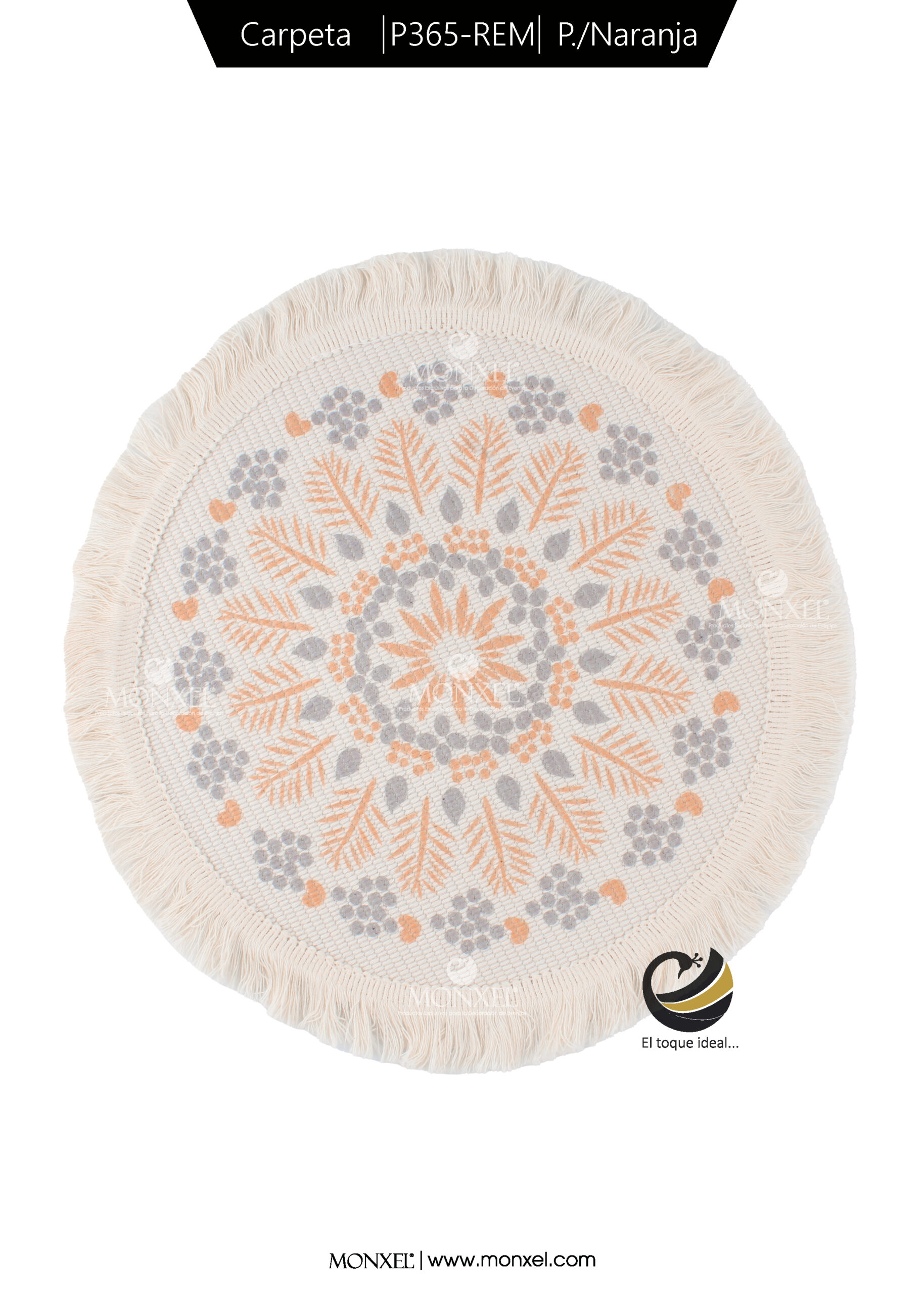 Carpeta (Plato Base) P365-REM Plata/Naranja 33 cm. (Algodón)