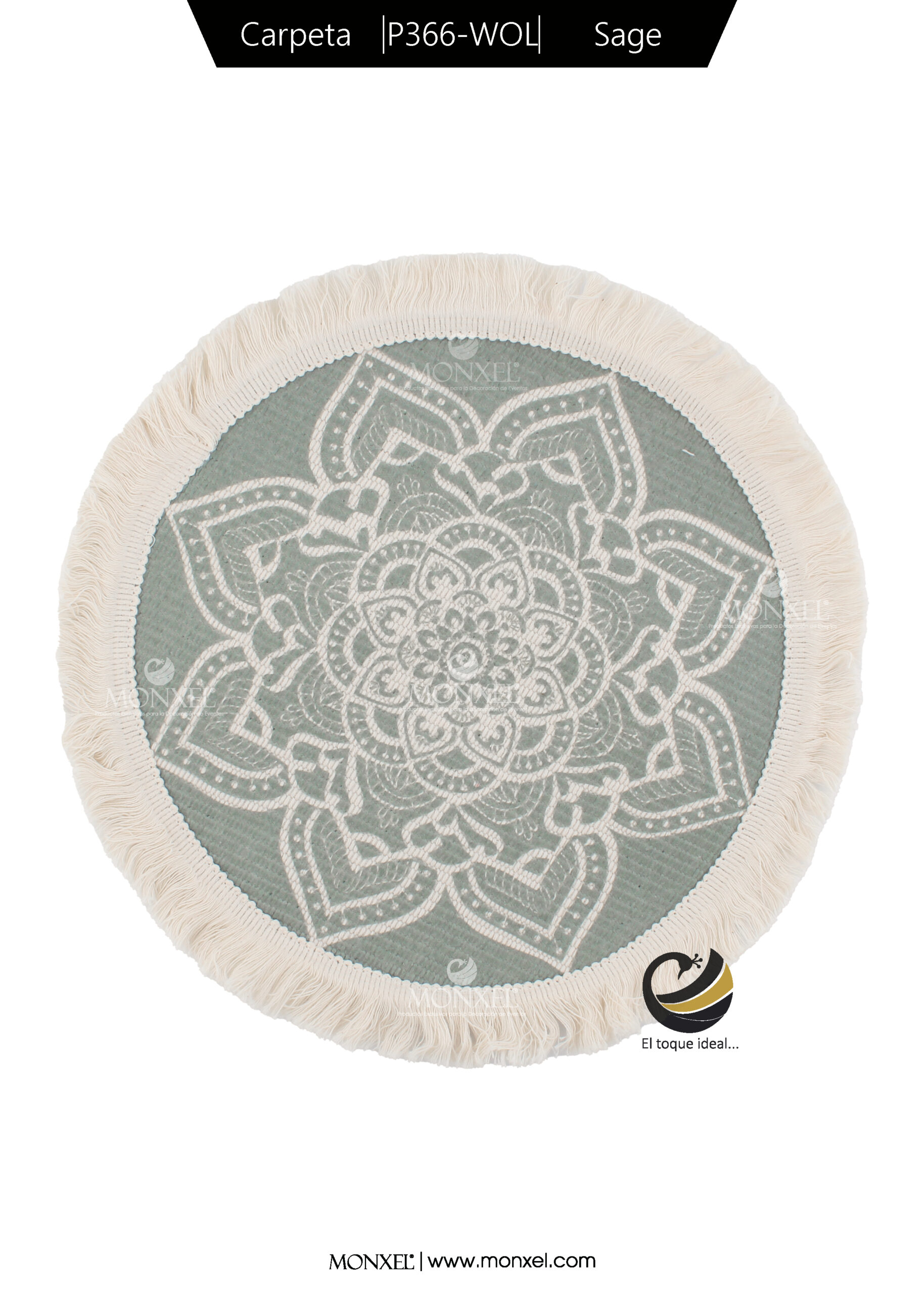 Carpeta (Plato Base) P366-WOL Sage 33 cm. (Algodón)