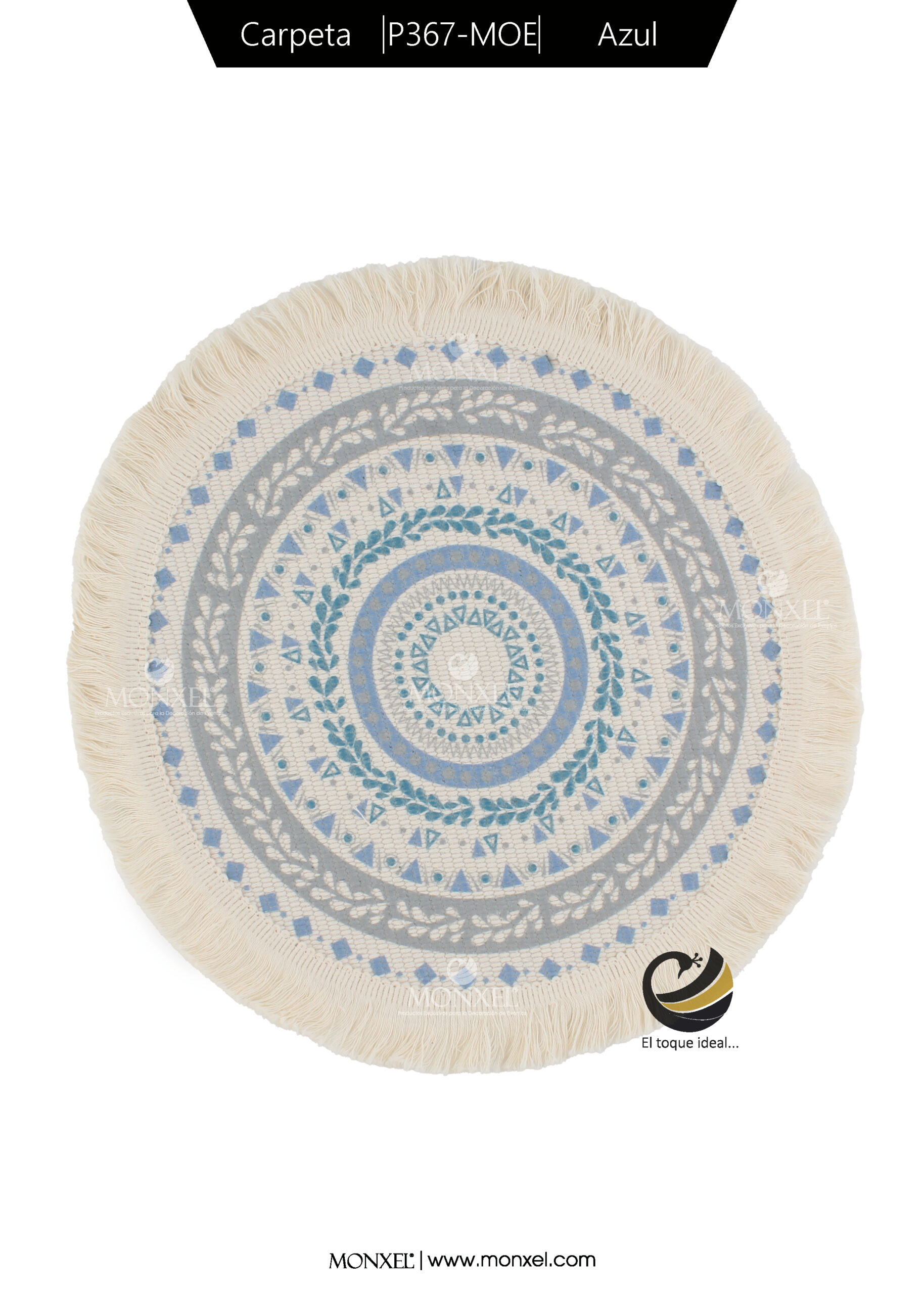Carpeta (Plato Base) P367-MOE Azul 33 cm. (Algodón)